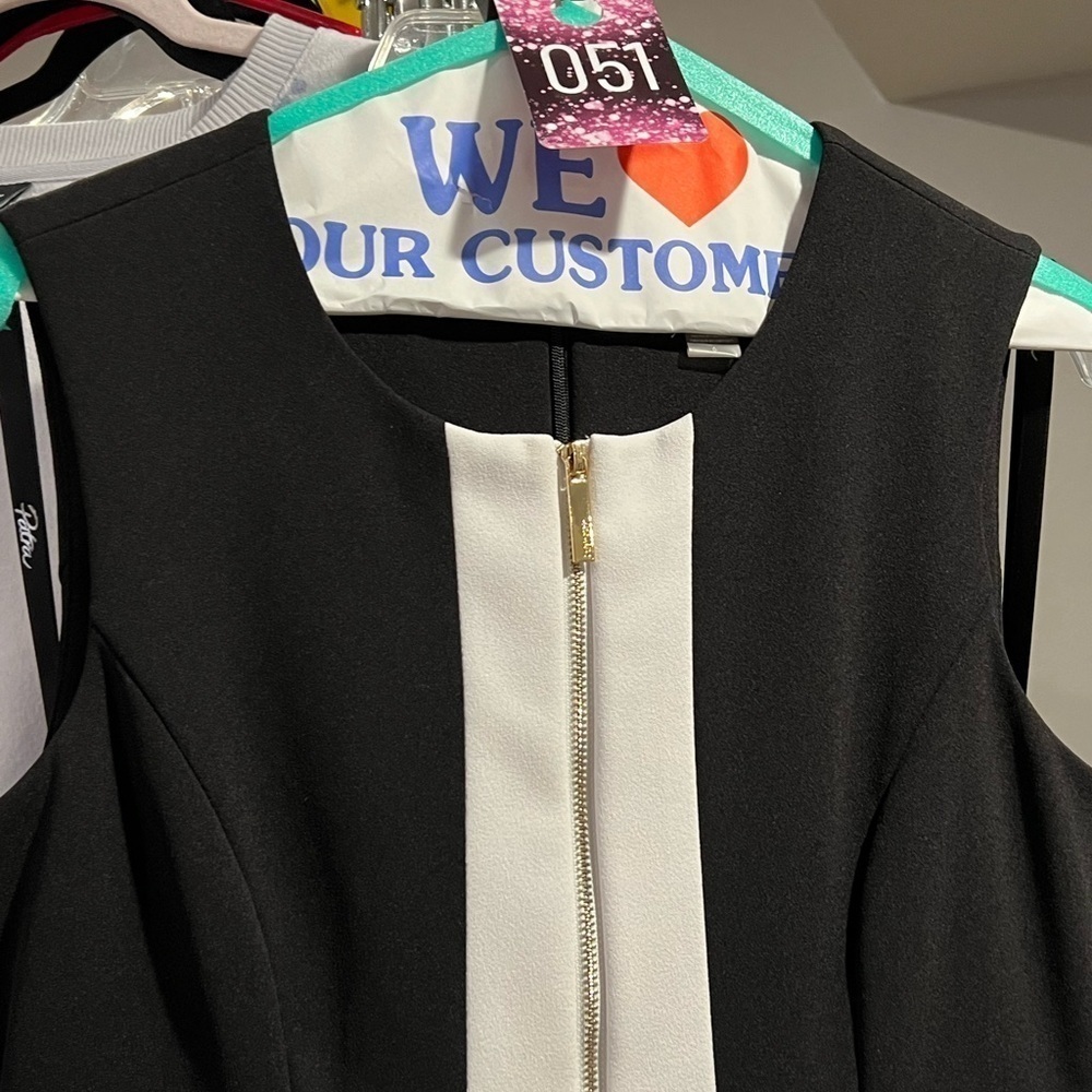 051. Calvin Klein Colorblocked Fit & Flare Dress Size 6 - Picture 11 of 11